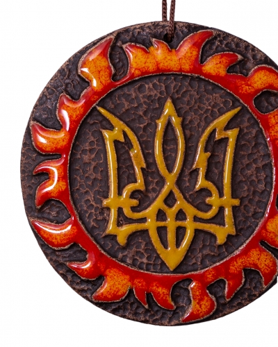 Плакетка "Тризуб" в глазурованому покритті