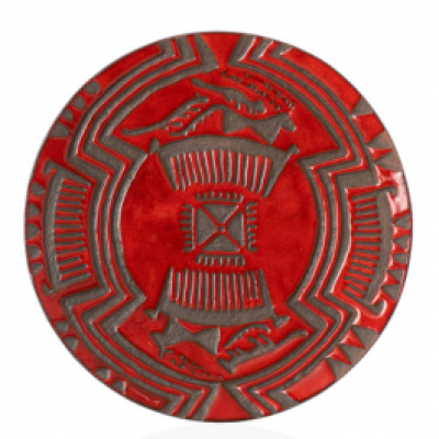 Декоративна тарілка "Полювання" d30 глазур