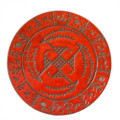 Декоративна тарілка "Небесні олені" d30 глазур