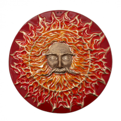 Керамічне панно "Cварог" d40 глазур/золото