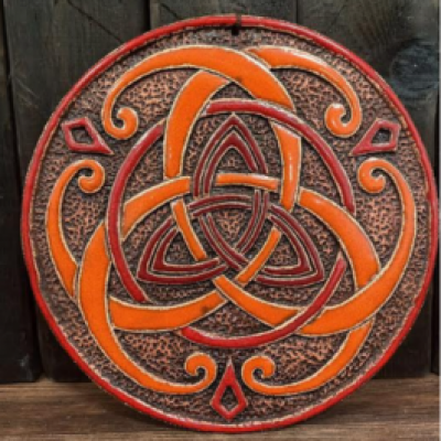 Декоративна тарілка-диск "Трилистник" d24 глазур