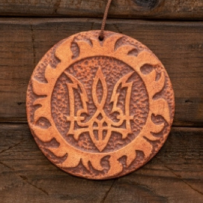 Плакетка "Тризуб" в ангобованому покритті