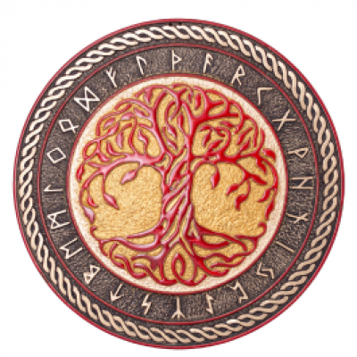 Диск рунічне дерево d41 глазур/золото