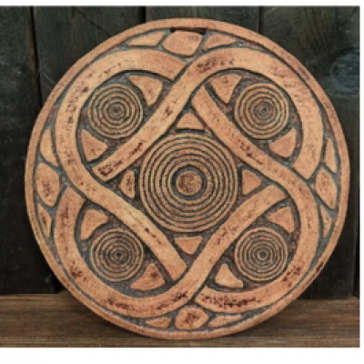 Декоративна тарілка-диск "П'ятий елемент" ангоб