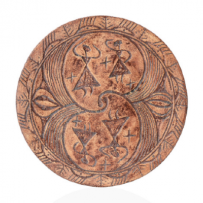 Декоративна тарілка "Танок богинь" d30 ангоб