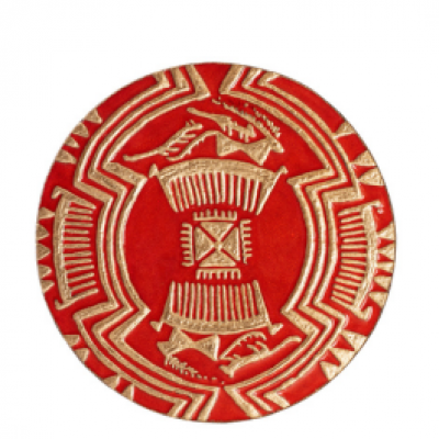 Декоративна тарілка "Полювання" d30 глазур-золото