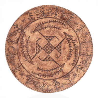 Декоративна тарілка "Небесні олені" d30 ангоб