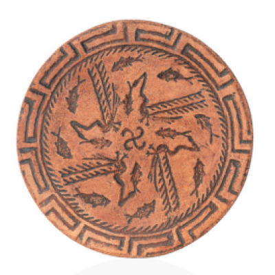 Декоративна тарілка "Дракони" d30 ангоб