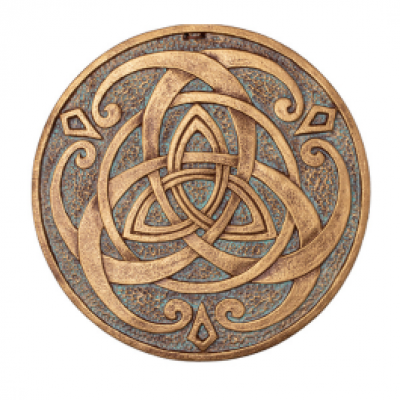 Декоративна тарілка-диск "Трилистник" d24 золото