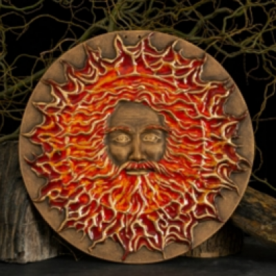 Керамічне панно "Cварог" d40 глазур/золото