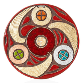 Керамічний диск "Народження Cвітів" глазур-золото