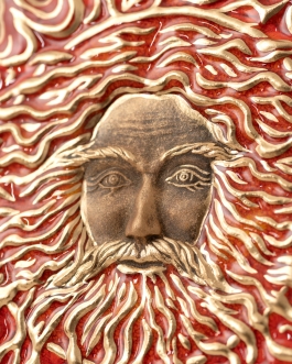 Керамічне панно "Cварог" глазур-золото