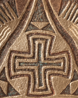 Декоративна тарілка "Хрест Всемир'я" d30 золото