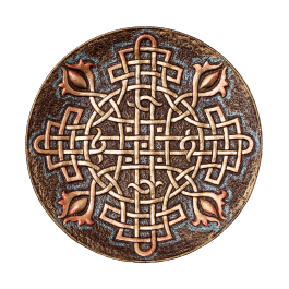 Декоративна тарілка "Обережний хрест" d30 золото