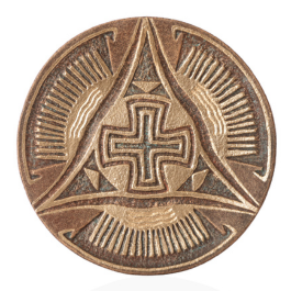Декоративна тарілка "Хрест Всемир'я" d30 золото