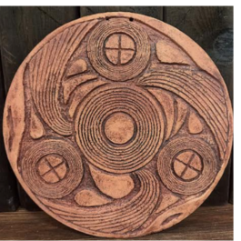 Керамічний диск "Народження Cвітів" ангоб