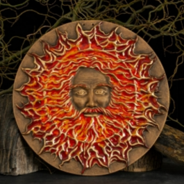 Керамічне панно "Cварог" d40 глазур/золото