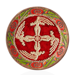 Декоративна тарілка "Сварга в танці" глазур-золото